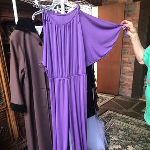 Vintage purple butterfly sleeve jumpsuit